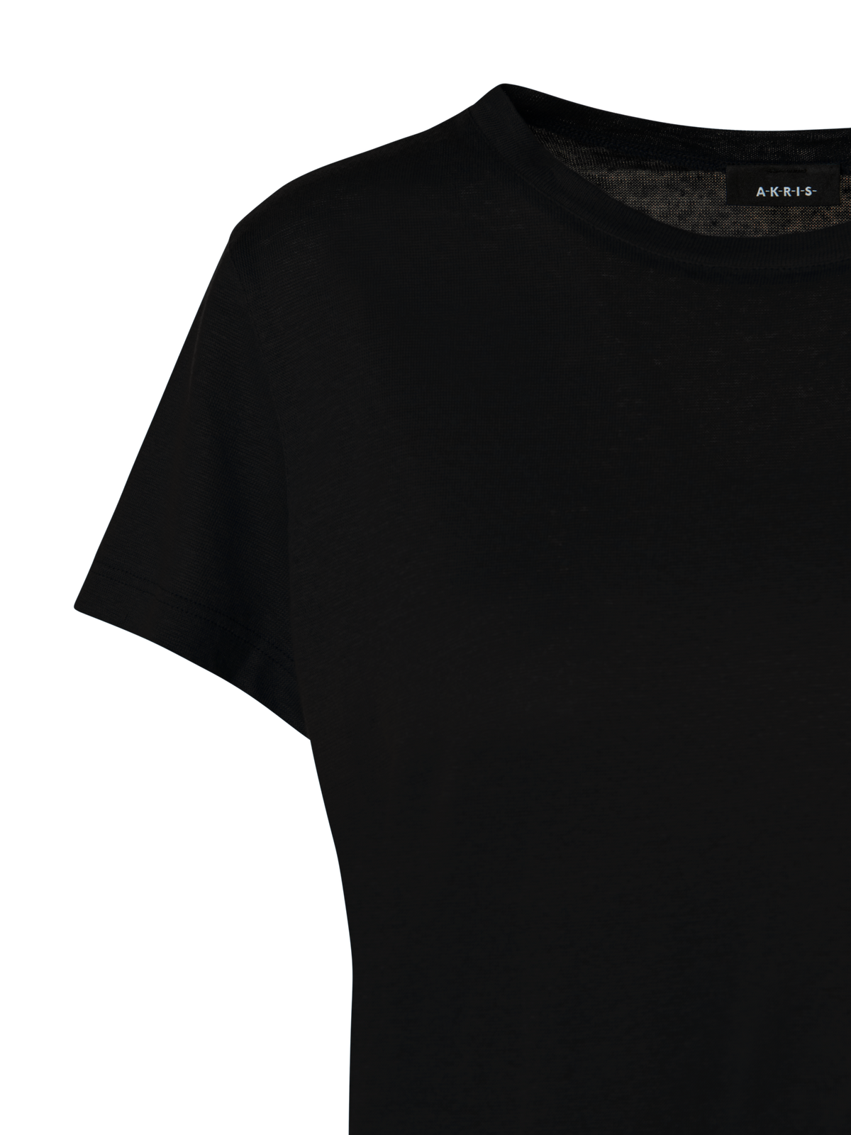 Designer Leinen Jersey T-Shirt - Schwarz