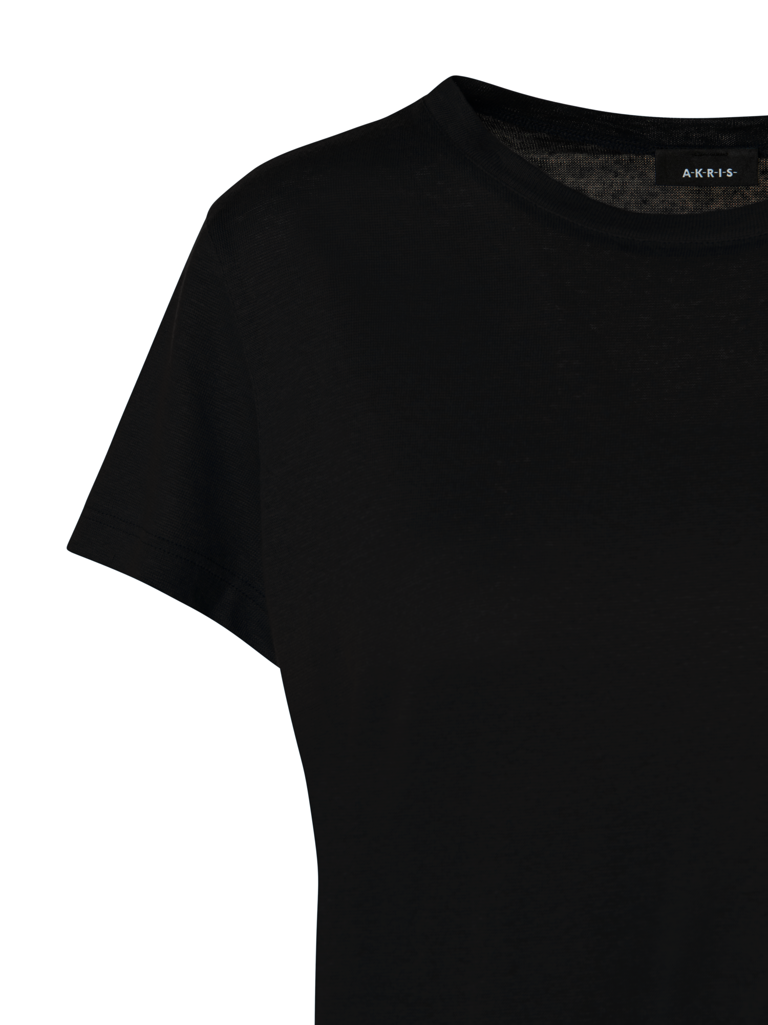 Designer Leinen Jersey T-Shirt - Schwarz