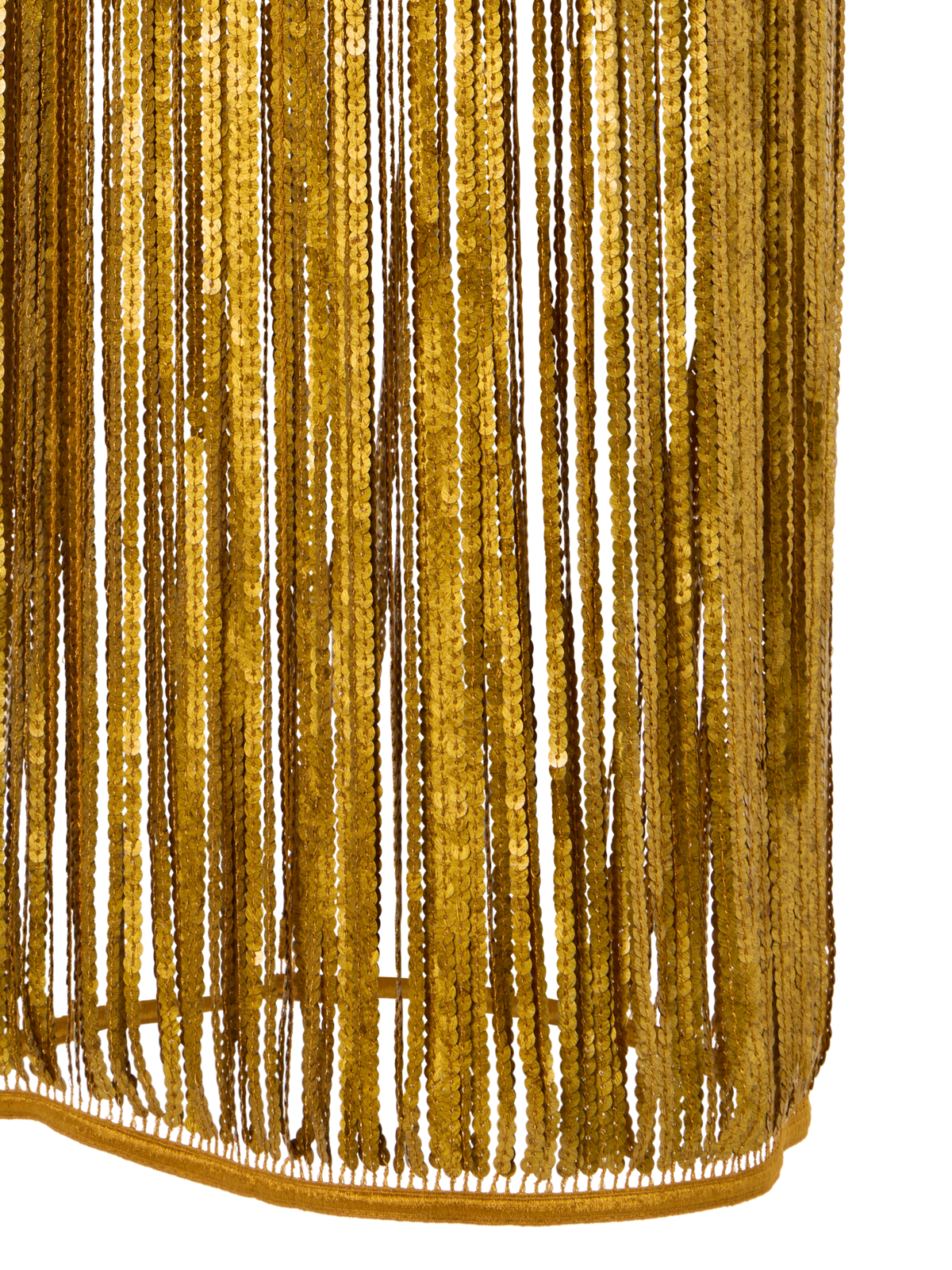 Designer Midirock mit Paillettenfransen - Gold