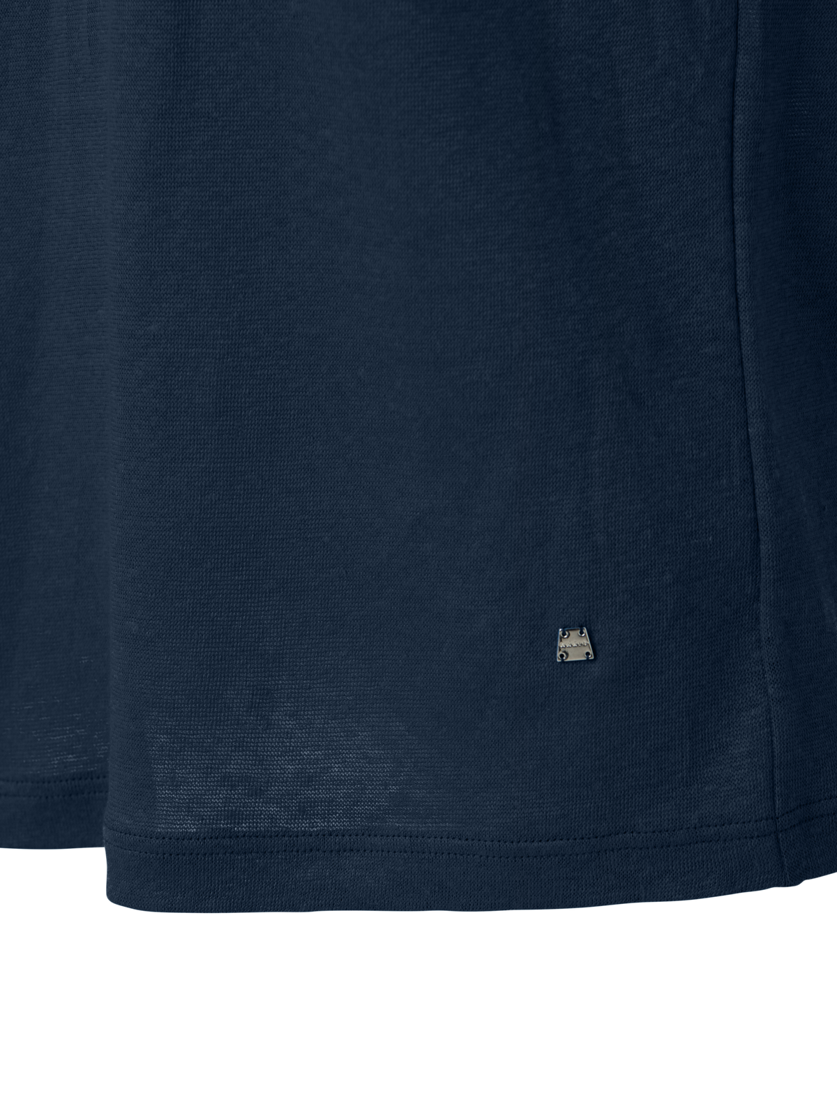 Designer Leinen Jersey T-Shirt - Dunkelblau - Blau