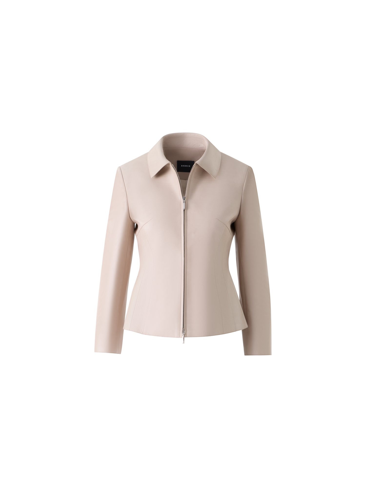 Designer Hecate kurze taillierte Lederjacke - Beige