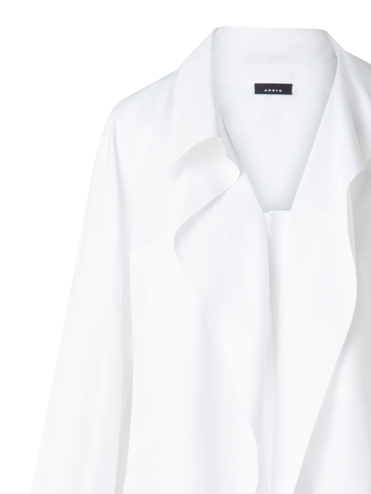 Designer Oversize Tunika-Bluse aus Baumwolle - Ecru - Weiss