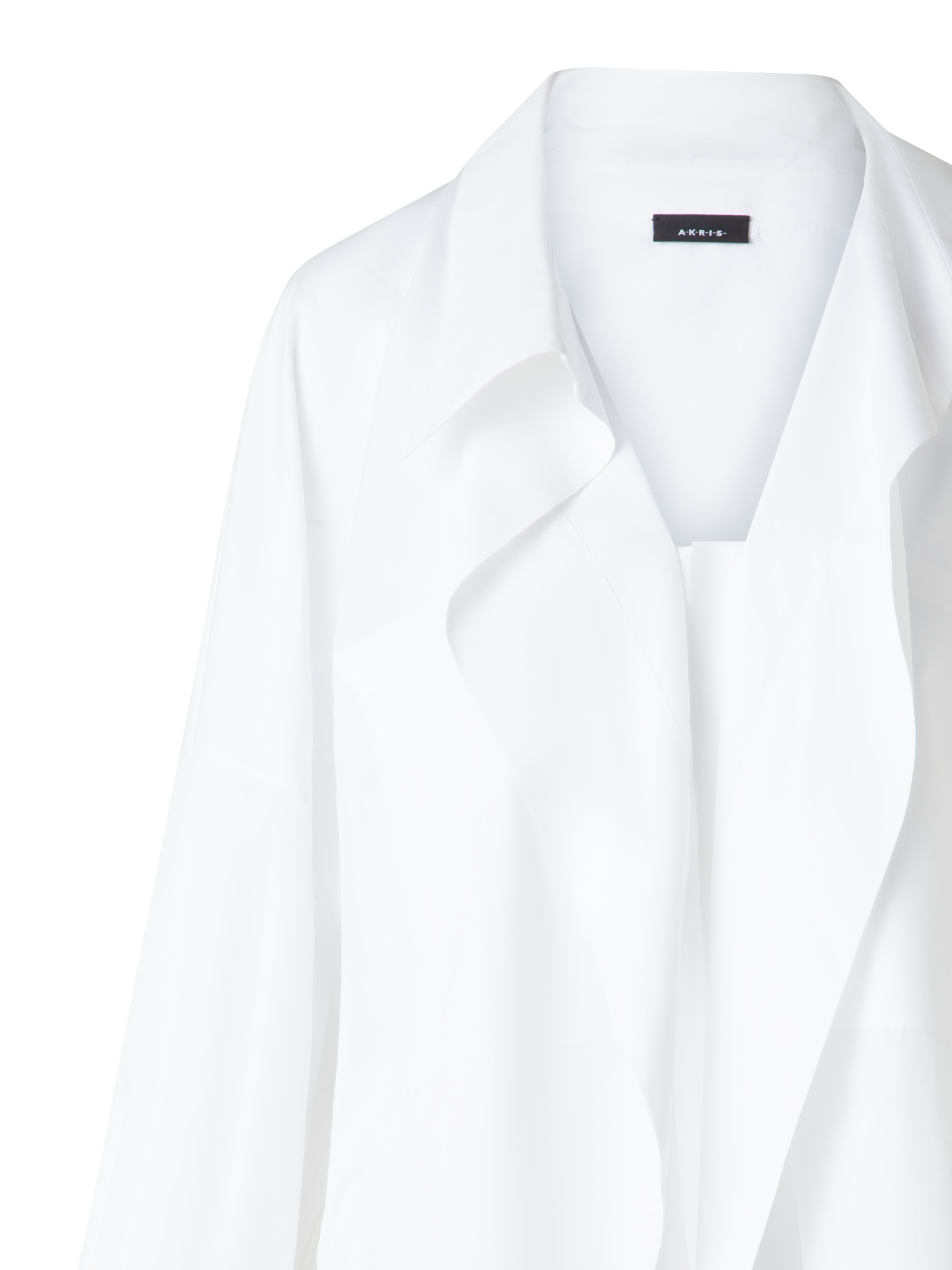 Designer Oversize Tunika-Bluse aus Baumwolle - Ecru - Weiss