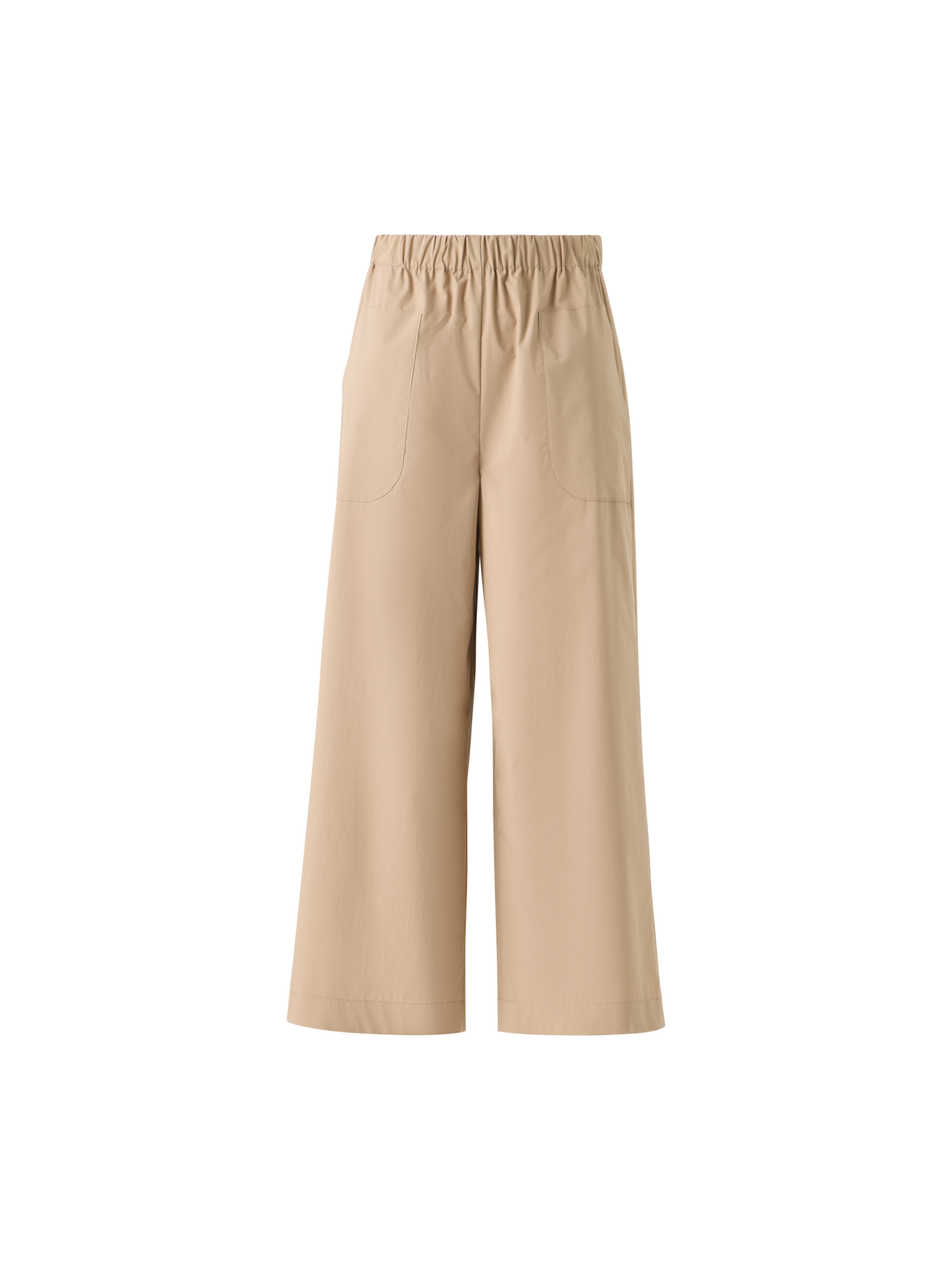 Designer Frey Cropped-Baumwoll-Culotte mit elastischem Bund - Beige
