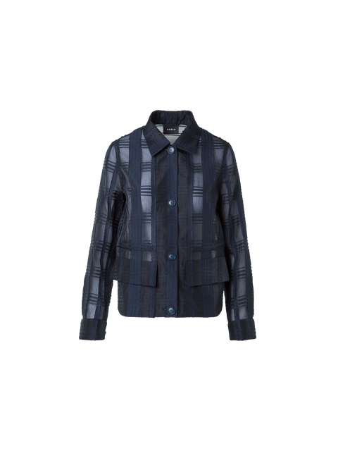 Kurze Jacke aus transparentem Organdy-Karo