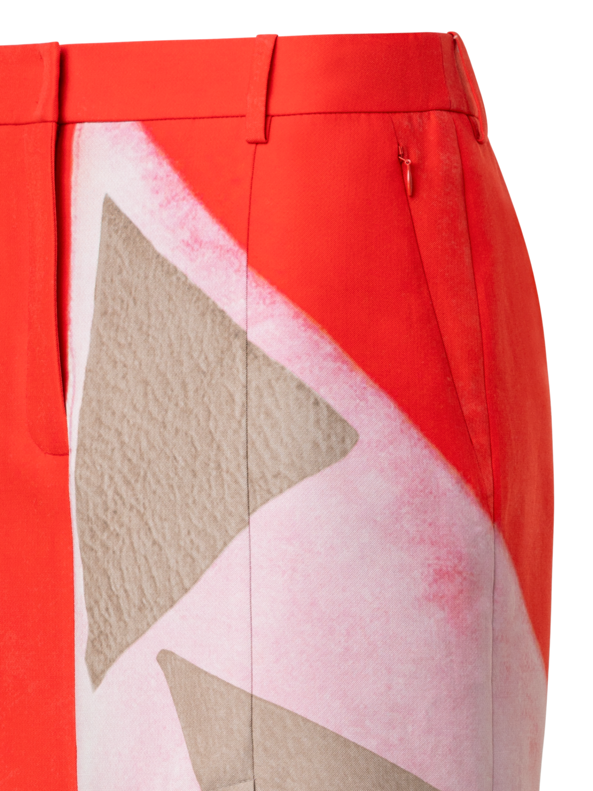 Designer Baumwoll-Seidenrock mit Spectra Druck - Bunt - Orange