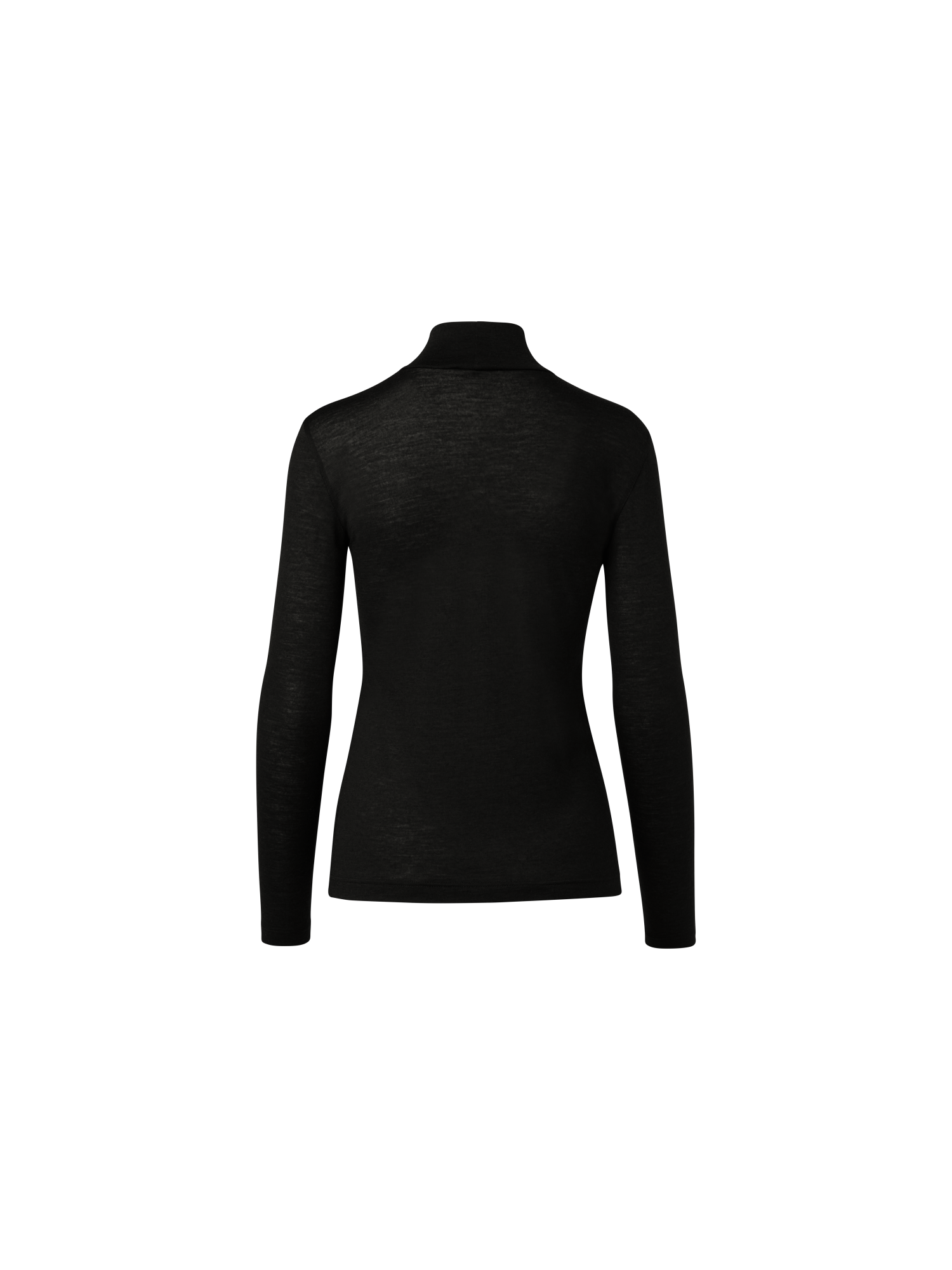 Designer Rollkragenpullover aus Kaschmir-Seiden-Jersey - Schwarz