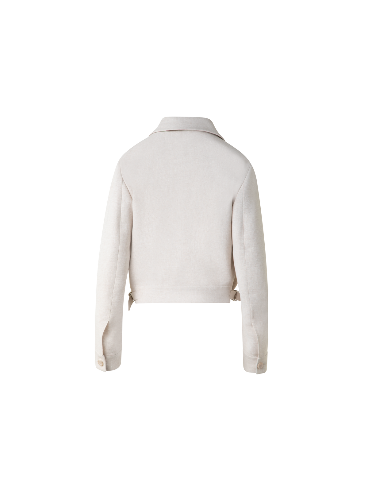 Designer Kurze Blousonjacke aus Leinen-Doubleface - Grau - Beige