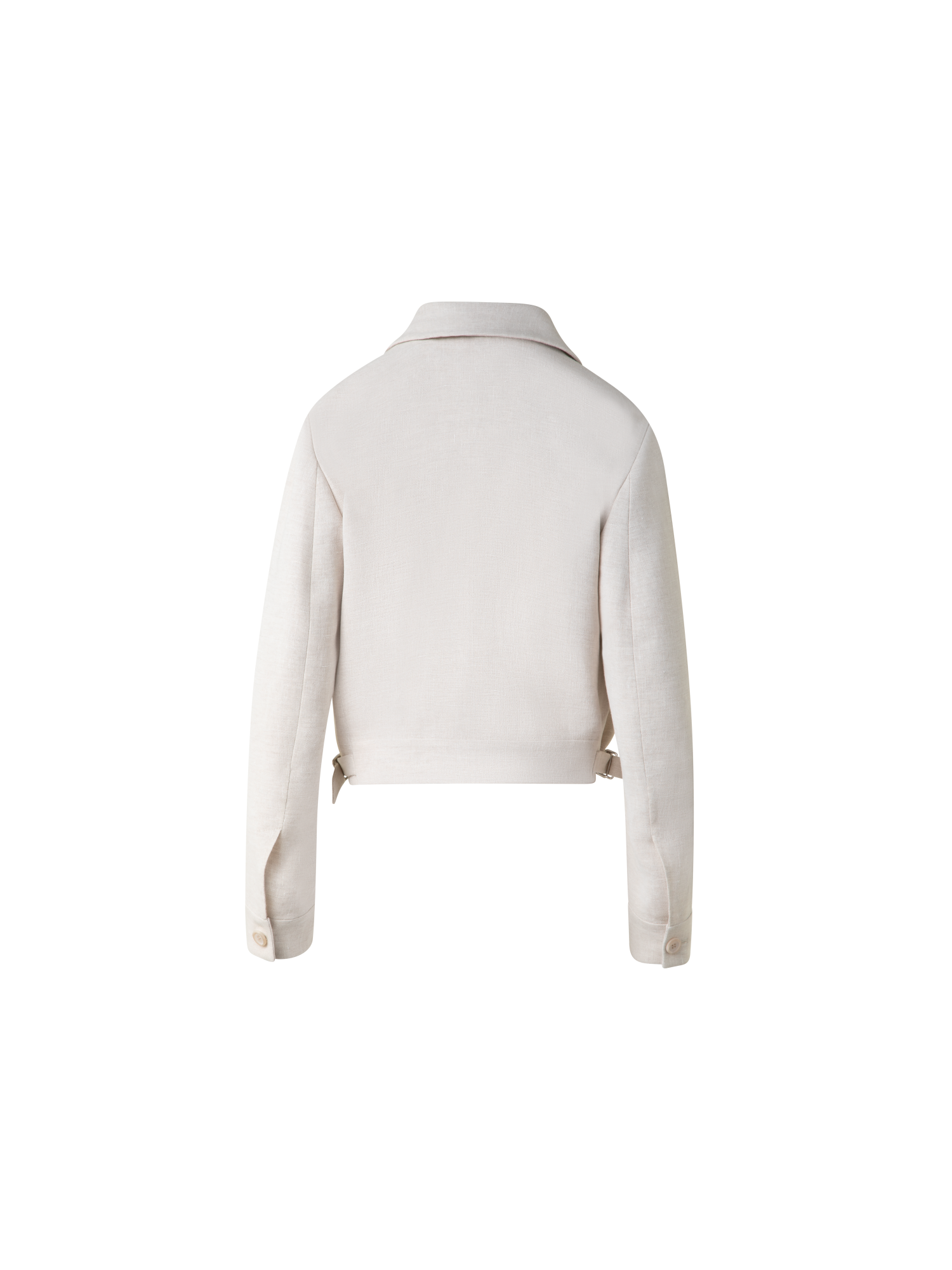 Designer Kurze Blousonjacke aus Leinen-Doubleface - Grau - Beige