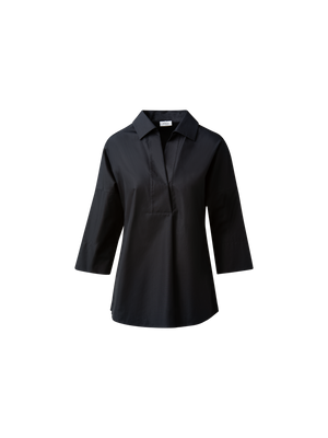 Designer Oversize Bluse aus Baumwolle - Schwarz