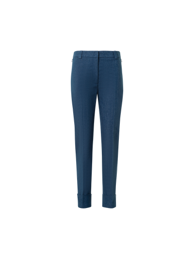 Designer Cropped Tapered Stretch- Denim-Hose - Blau