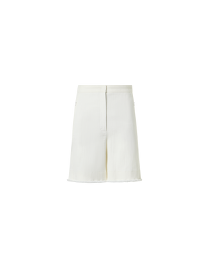 Designer Filia Bermudashorts aus Stretch-Baumwolldenim - Weiss