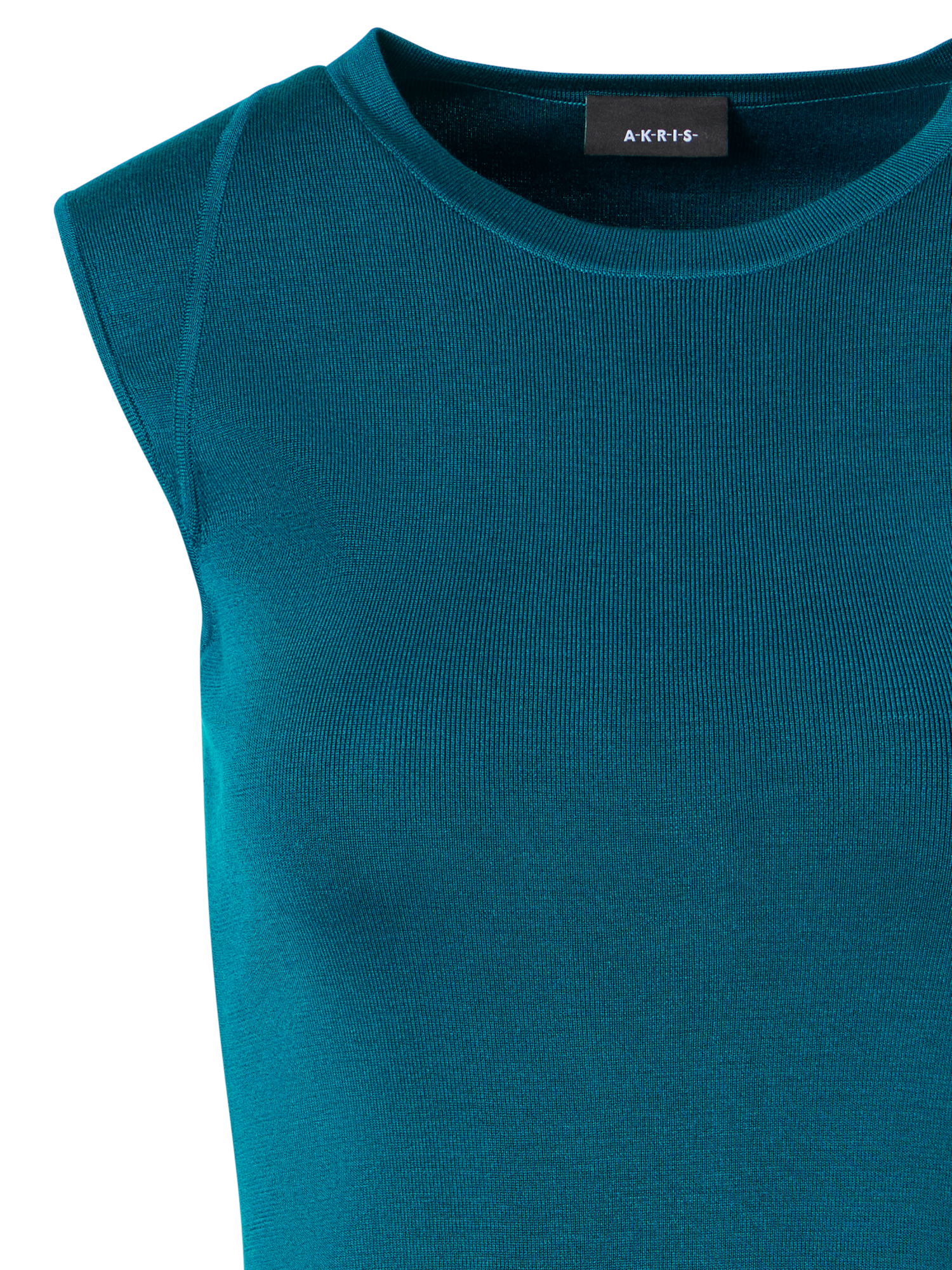 Designer Ärmelloses Stricktop aus Stretch-Seide - Blau