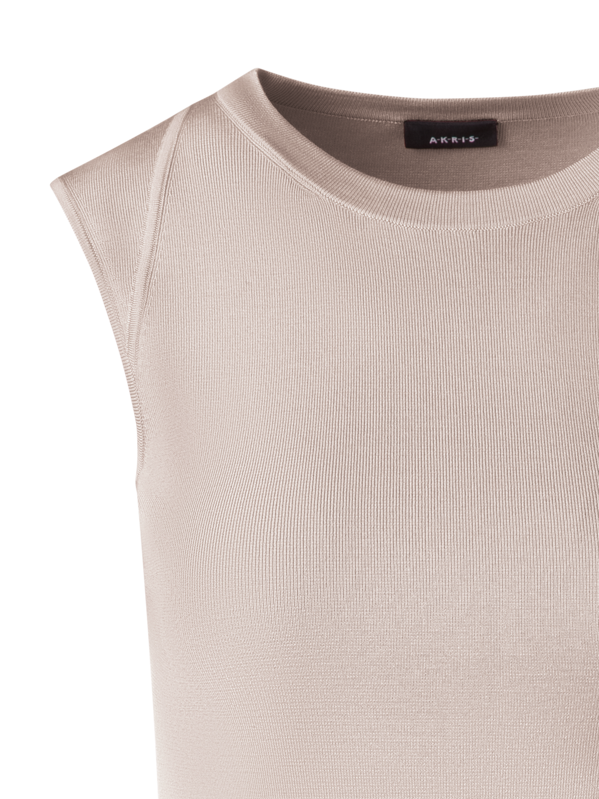 Designer Ärmelloses Stricktop aus Stretch-Seide - Beige - Ecru