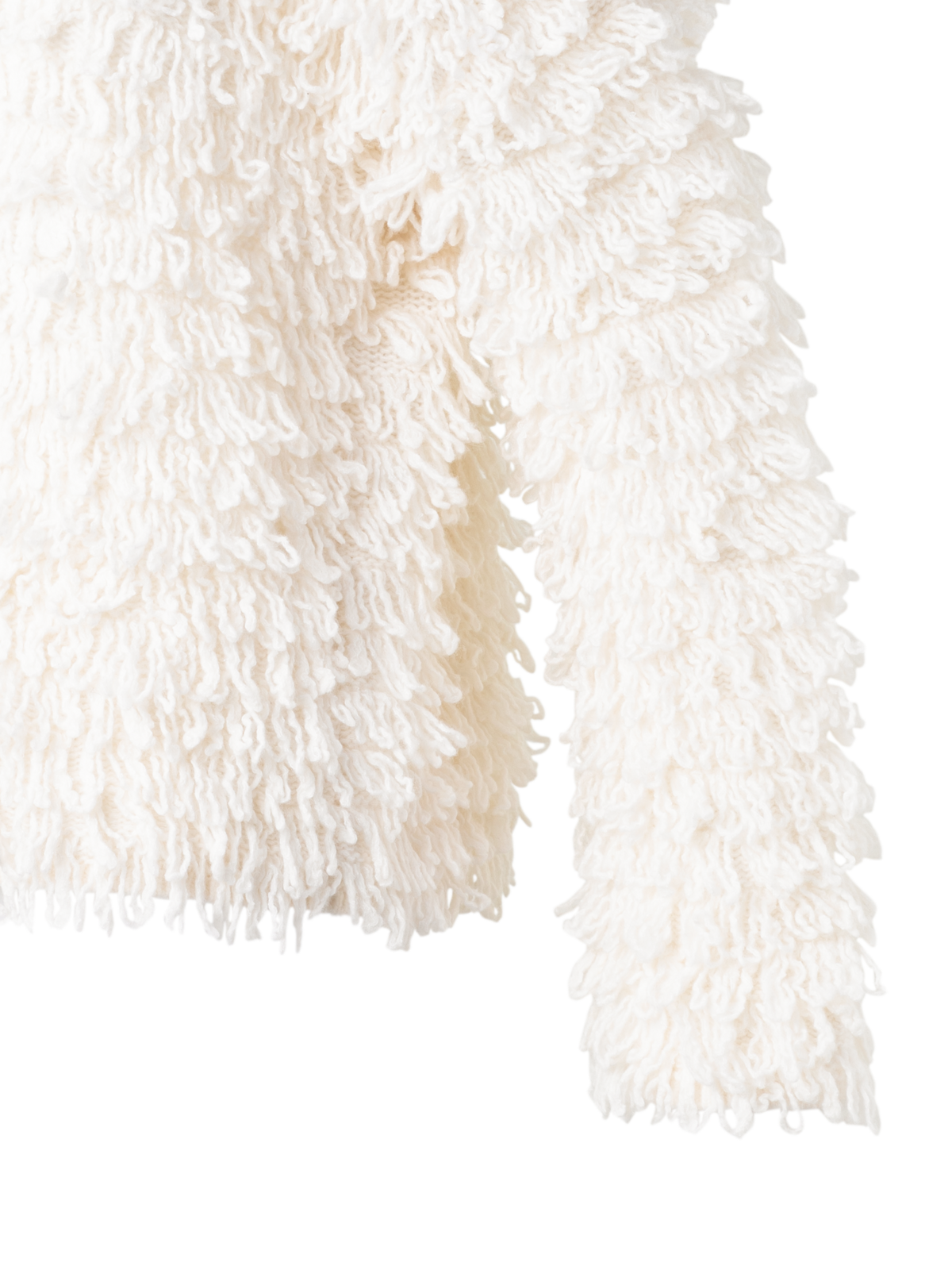 Designer Allover-Loops-Pullover - Ecru - Weiss