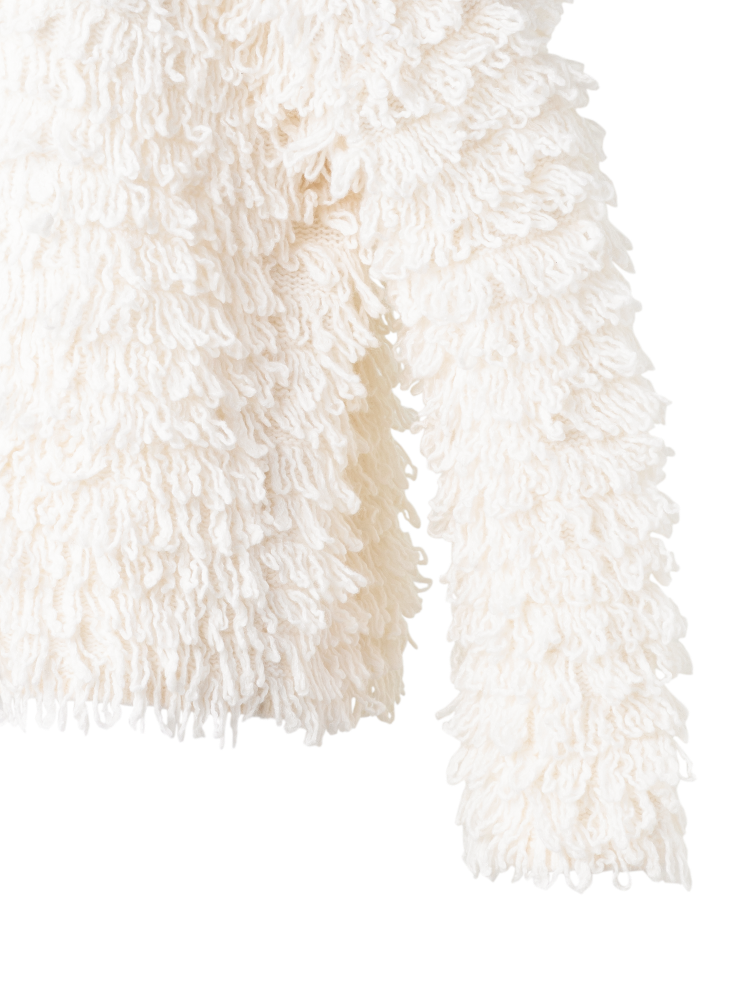 Designer Allover-Loops-Pullover - Ecru - Weiss