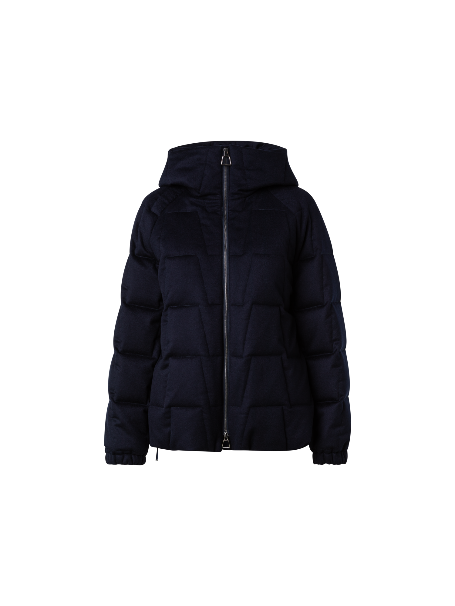 Designer Trapezförmig gesteppter Kaschmir-Parka - Dunkelblau - Blau