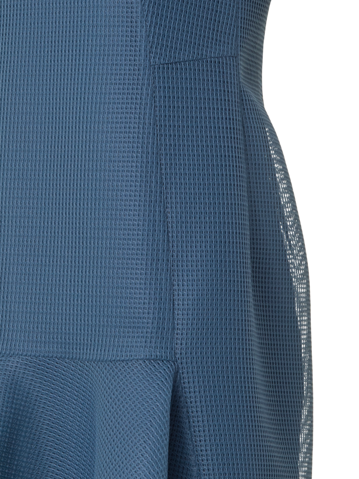 Designer Kurzes asymmetrisches Kleid in Techno-Grid - Blau