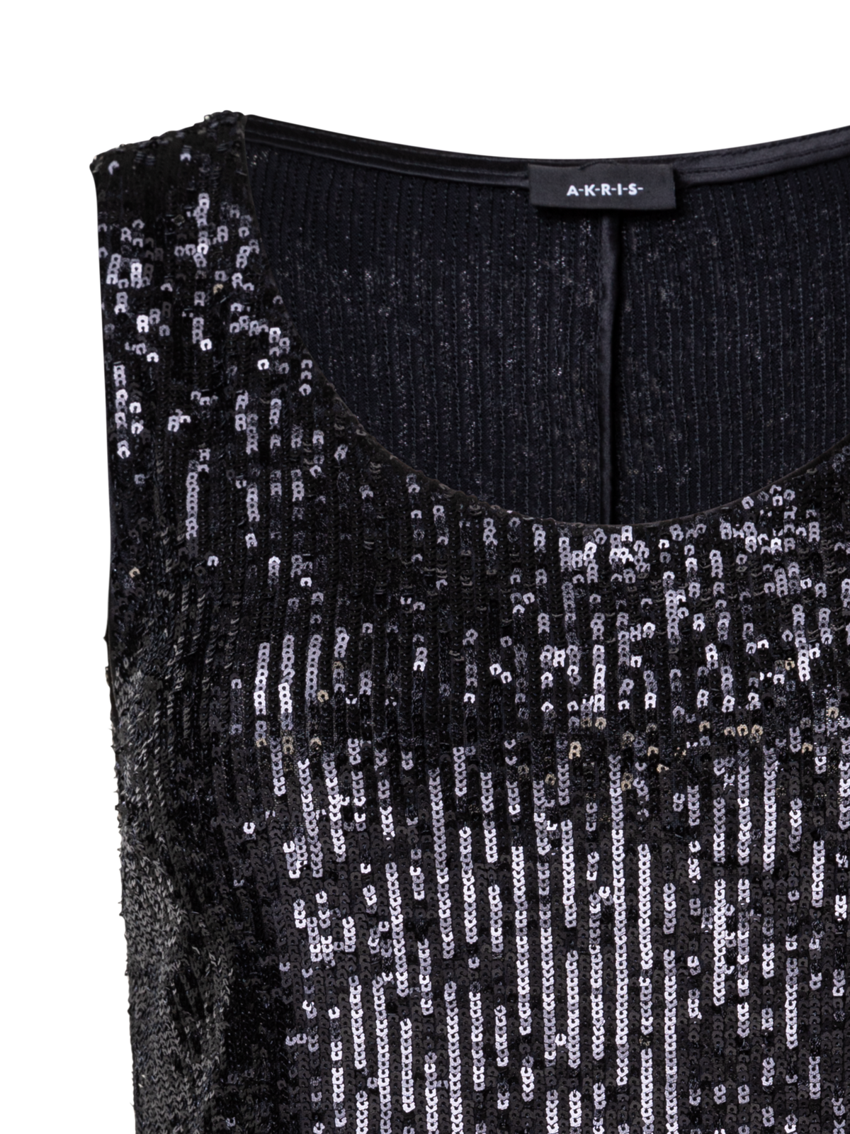Designer Tank Top aus Pailletten - Schwarz