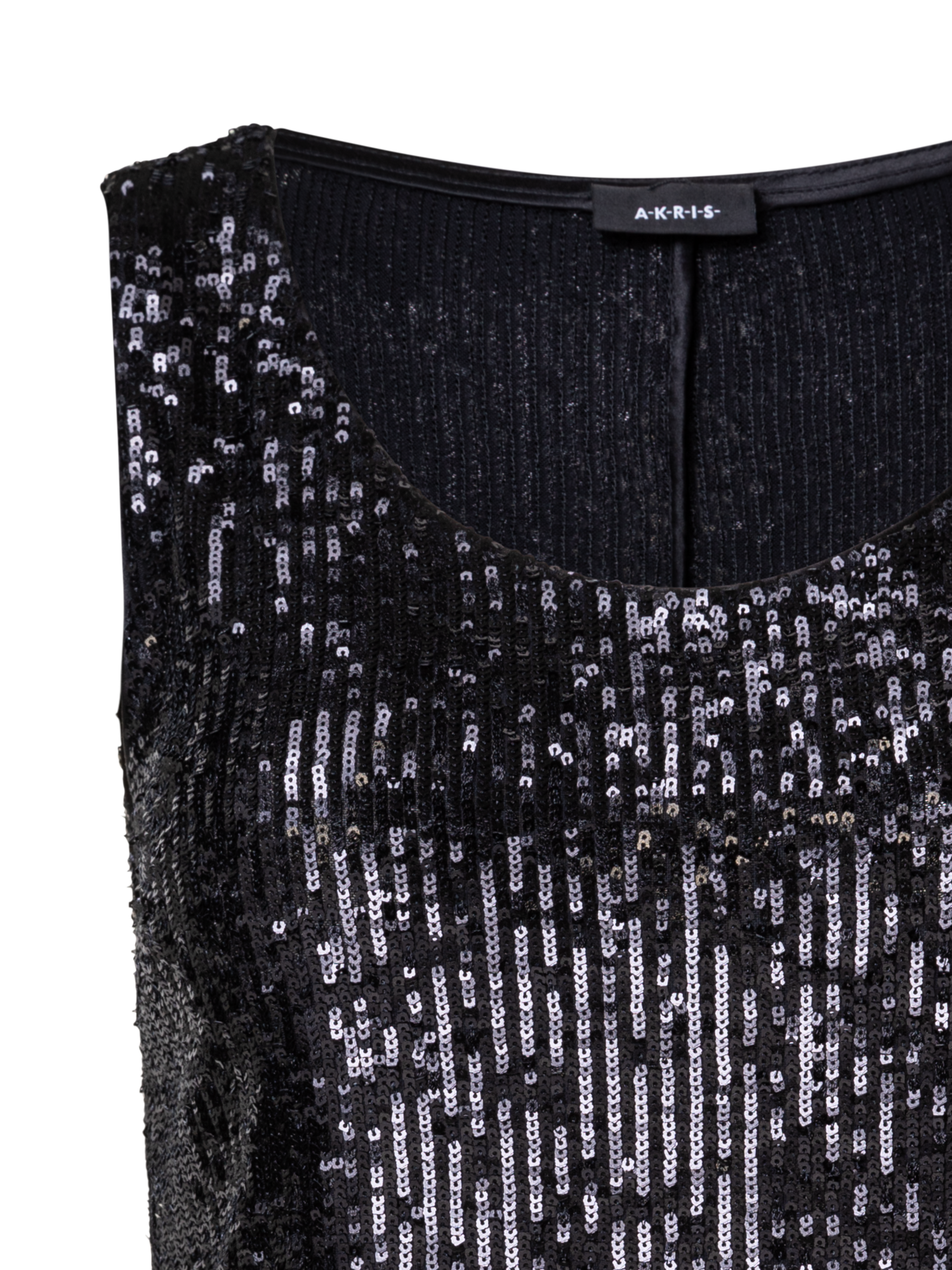 Designer Tank Top aus Pailletten - Schwarz