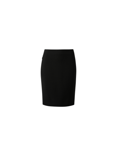 Designer Bleistiftrock aus Woll-Doubleface - Schwarz