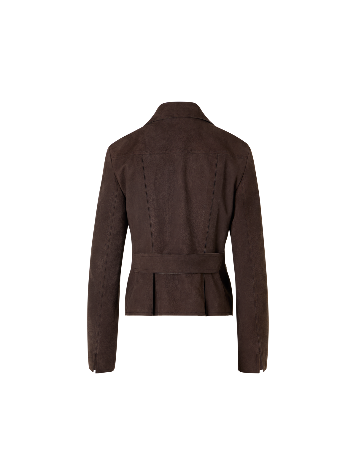 Designer Kurze Bikerjacke aus Lamm-Veloursleder - Braun