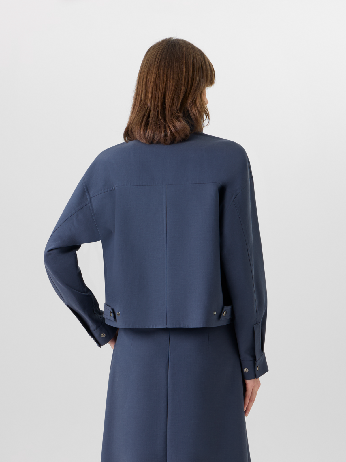 Designer Kamil Kurzjacke aus Baumwoll-Doubleface - Blau #editorial