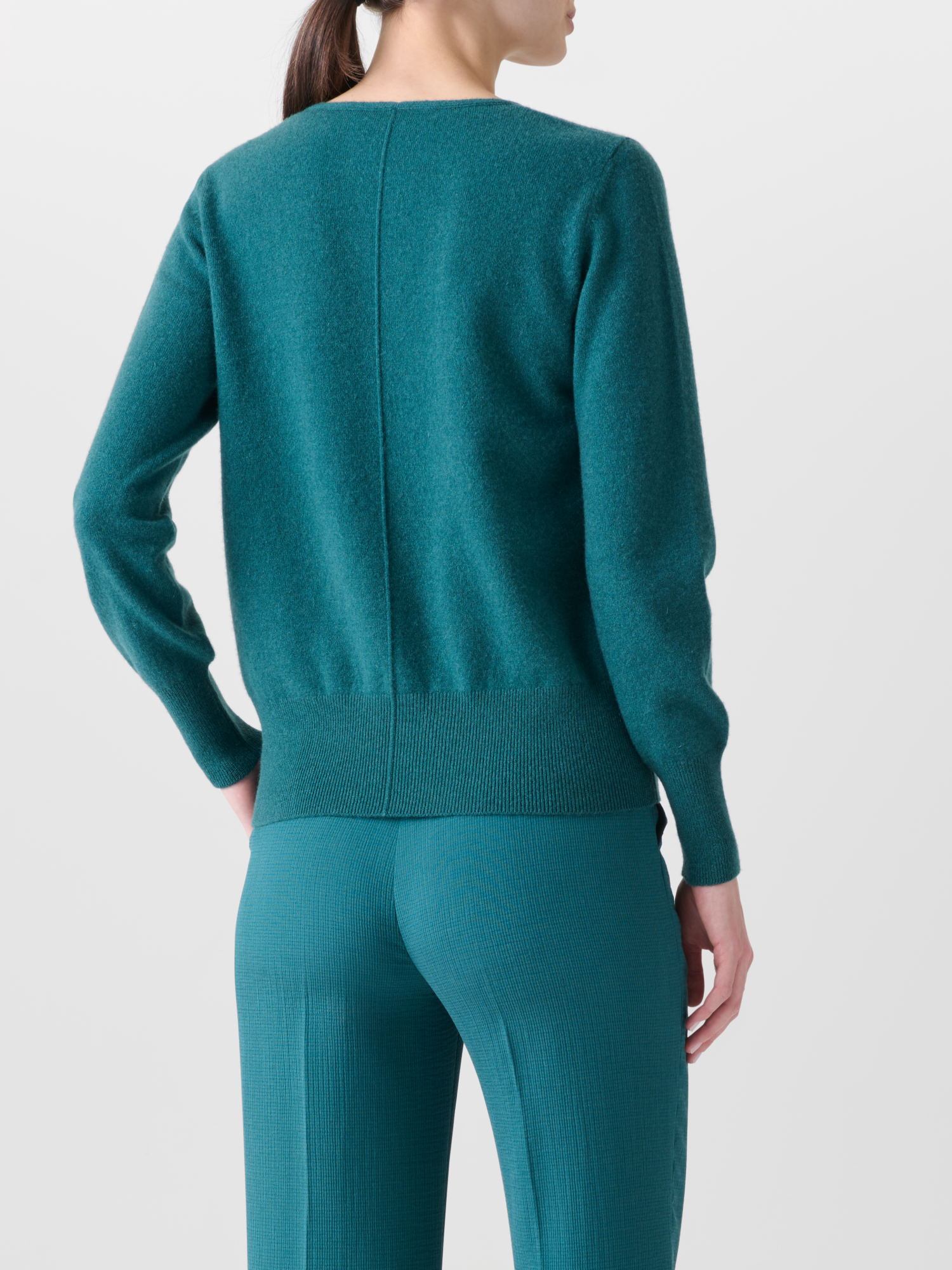 Designer Kaschmirpullover mit V-Ausschnitt - Grün