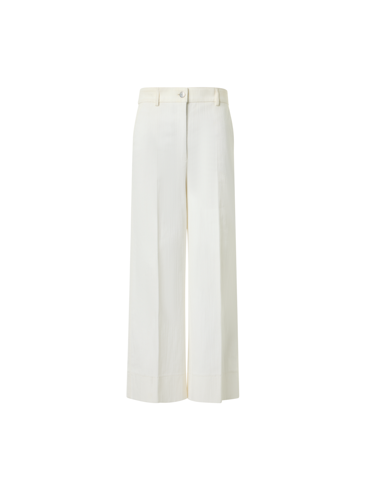 Designer Chiara Cropped Wide Leg Hose mit hoher Taille aus Denim - Ecru