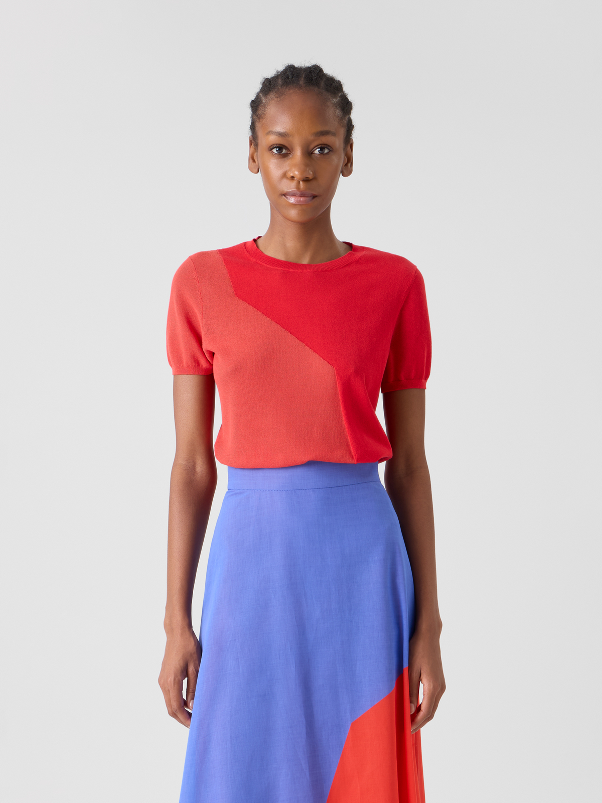 Designer Pullover aus Seidenbaumwolle mit High-Plains-Intarsie - Rot