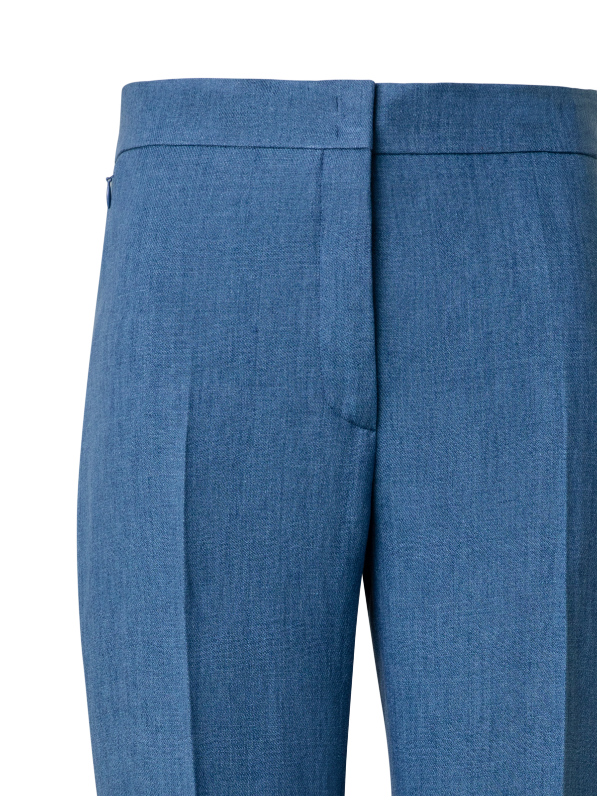 Designer Gerade Hose aus Leinen - Blau
