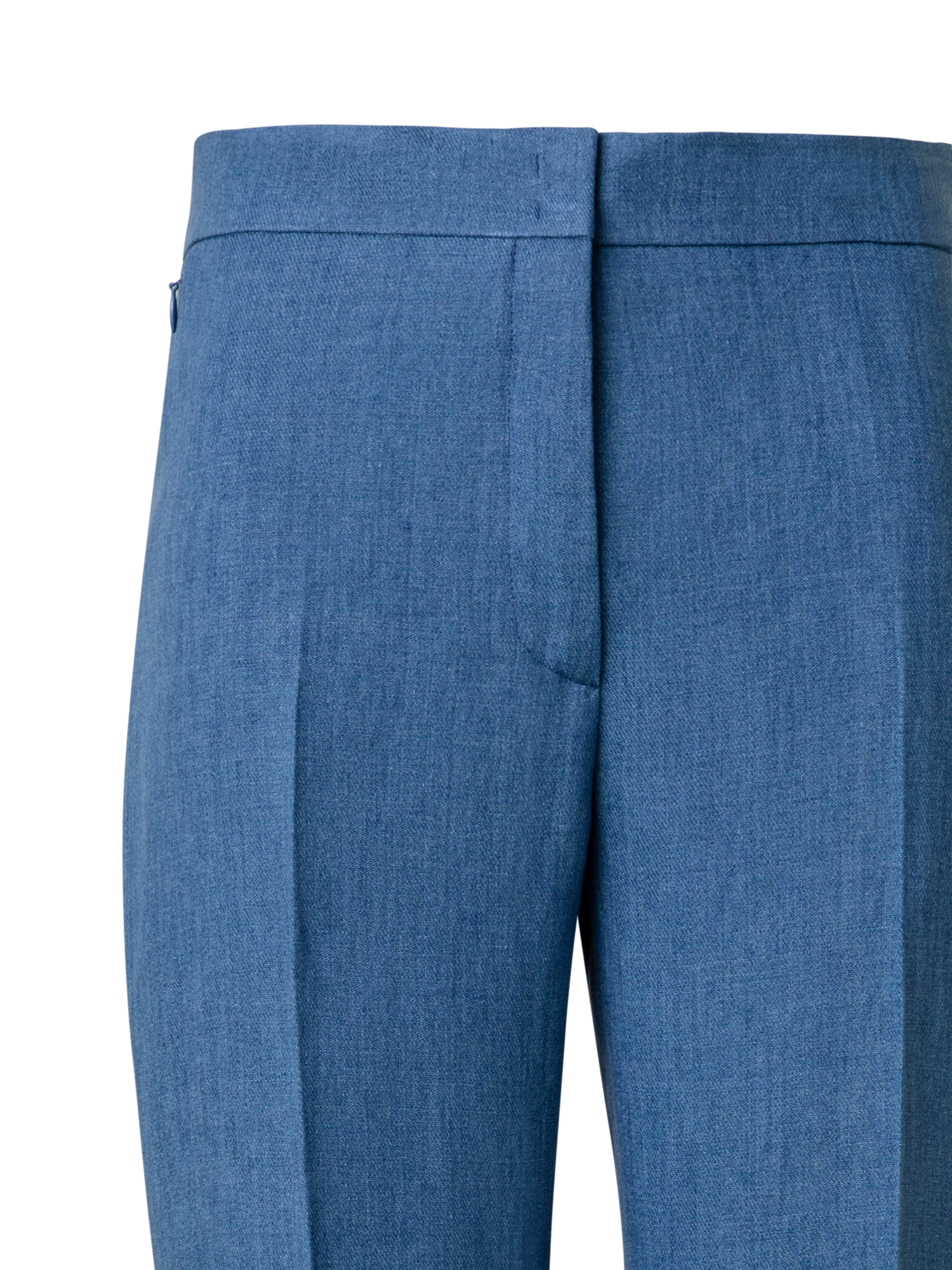 Designer Gerade Hose aus Leinen - Blau