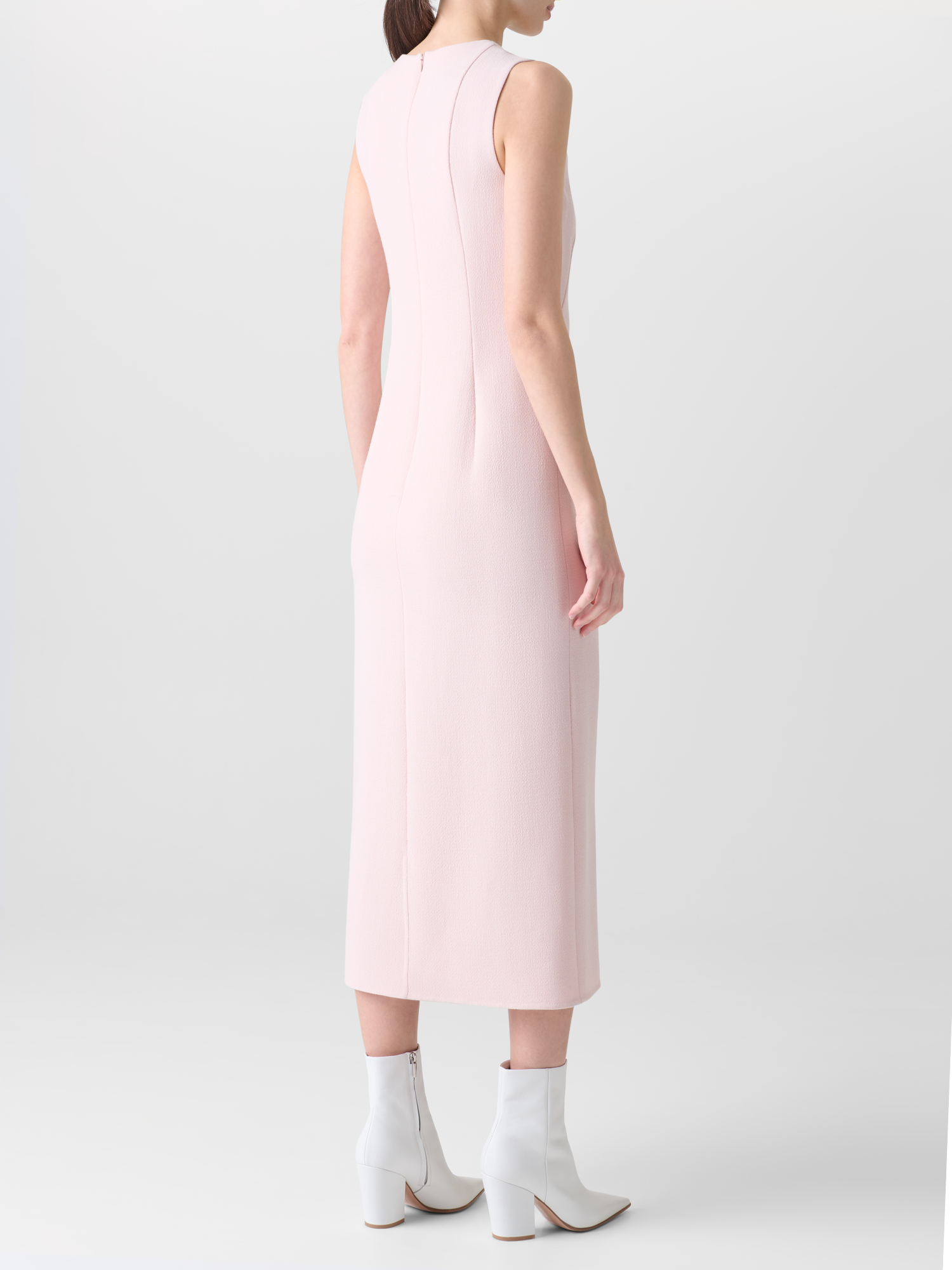 Designer Midi-Etuikleid aus Woll-Doubleface - Rosa 