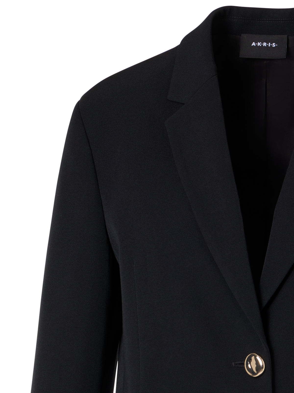 Designer Gerade Jacke aus Wollgabardine - Schwarz