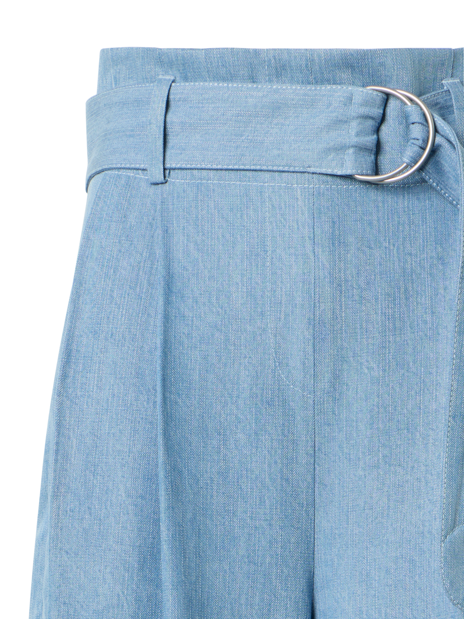 Designer Fiorella plissierte Denim-Culotte mit weitem Bein - Blau