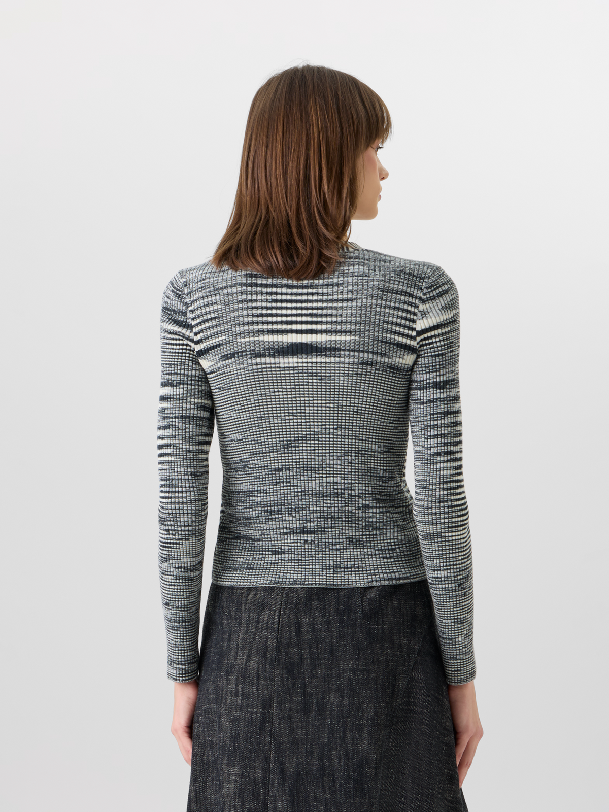 Designer Langärmelige Strickjacke aus Merinowolle - Grau #editorial