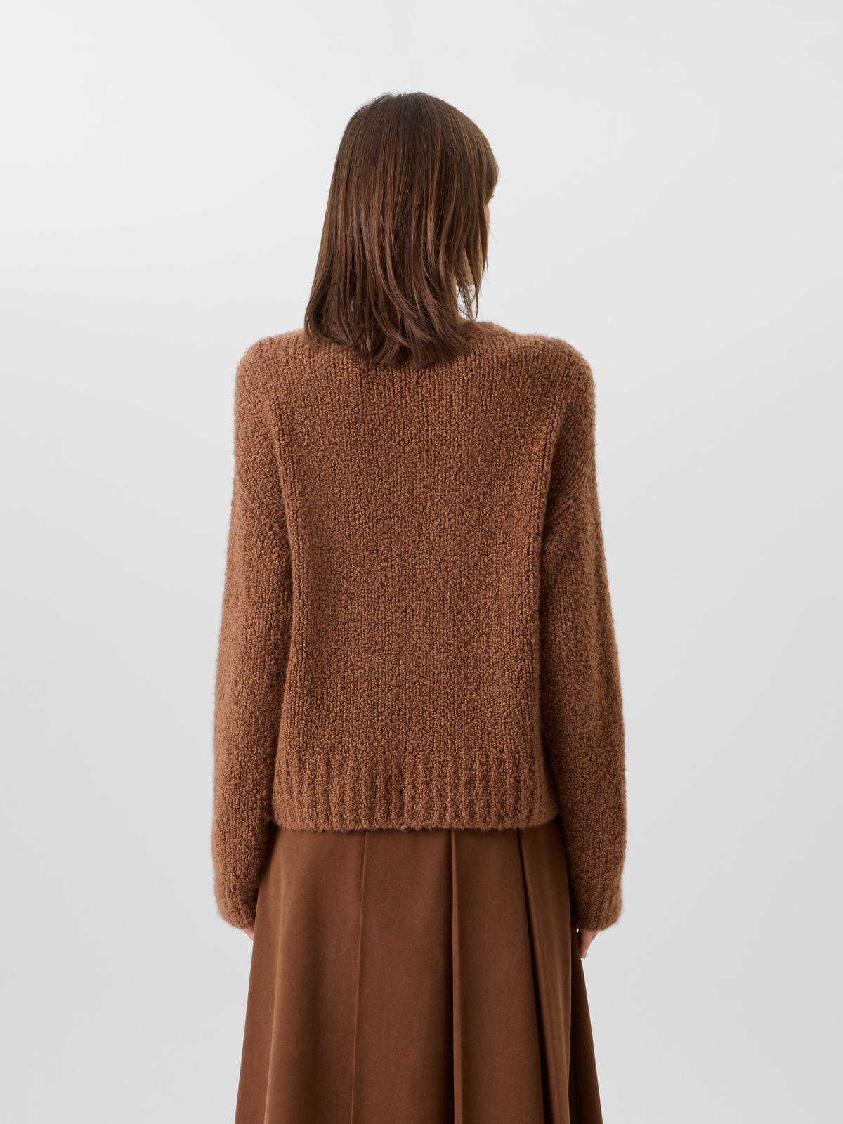 Designer Pullover aus Kaschmir-Seiden-Bouclé - Braun #editorial