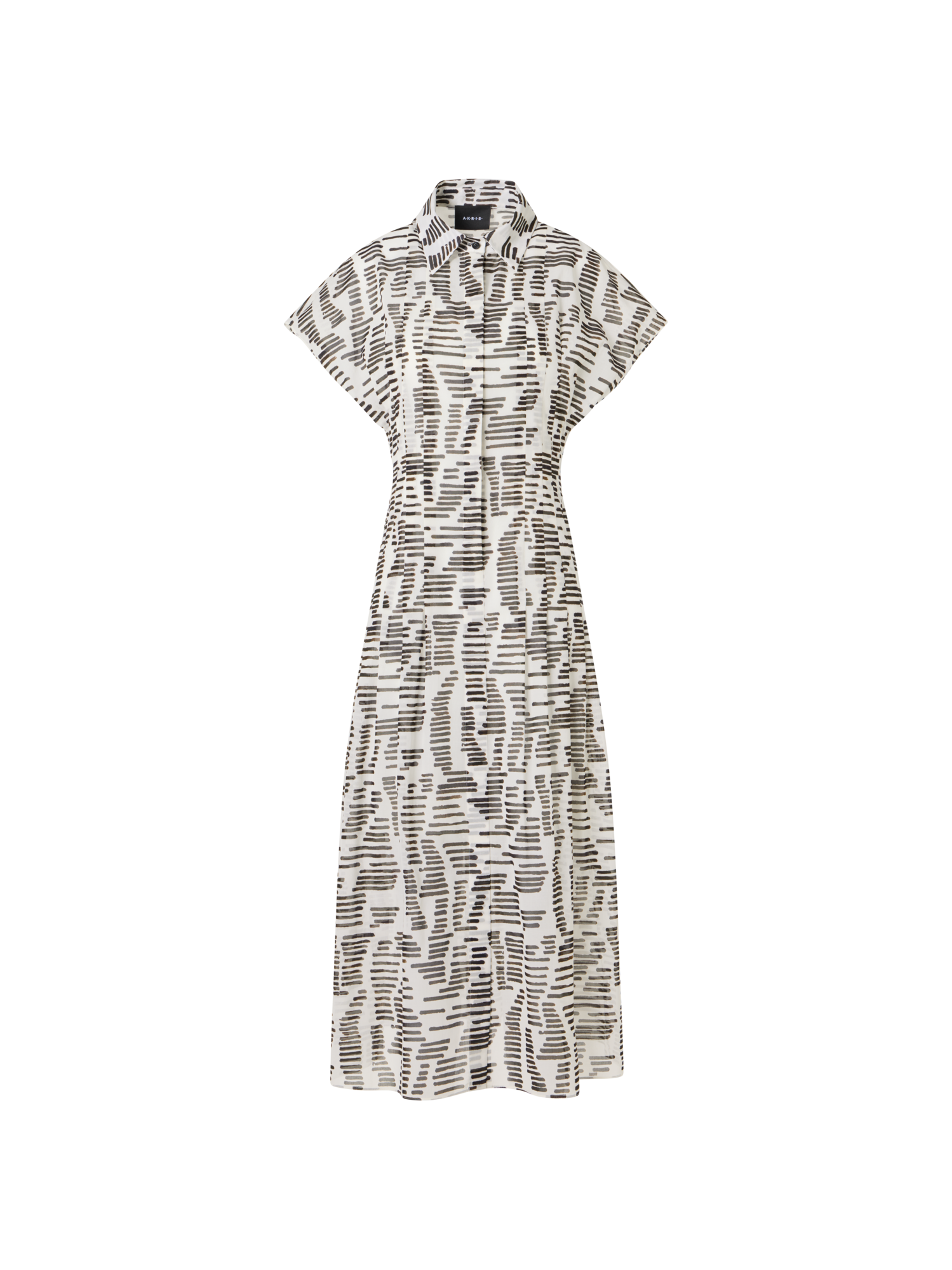 Designer Flügelärmel-Midi-Kleid mit Dance Movements Print - Bunt
