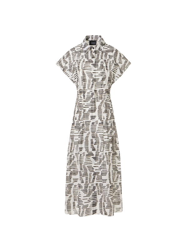Designer Flügelärmel-Midi-Kleid mit Dance Movements Print - Bunt