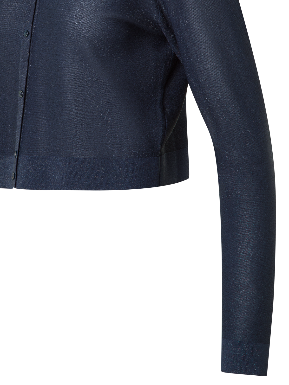 Designer Seiden-Cardigan mit goldenem Lurex - Blau