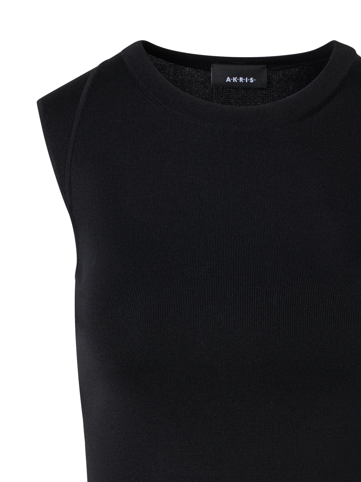 Designer Ärmelloses Stricktop aus Stretch-Seide - Schwarz