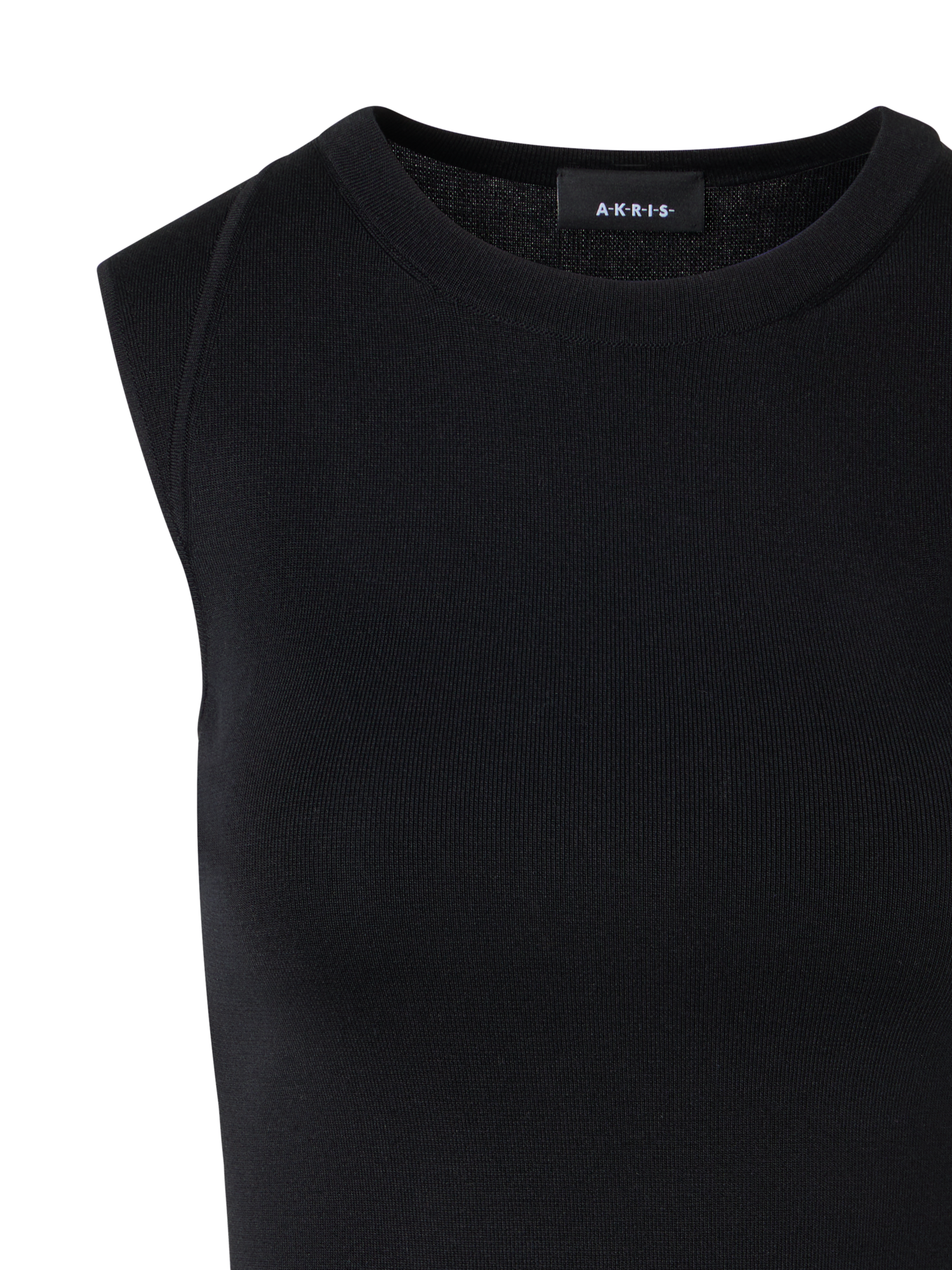 Designer Ärmelloses Stricktop aus Stretch-Seide - Schwarz