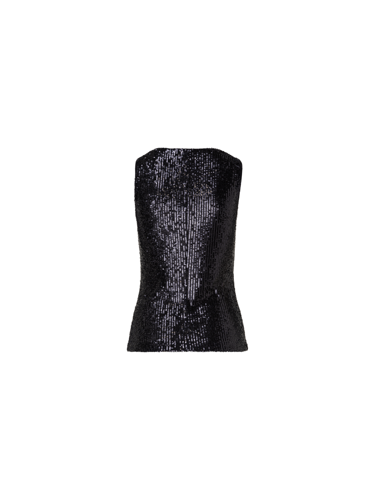 Designer Tank Top aus Pailletten - Schwarz