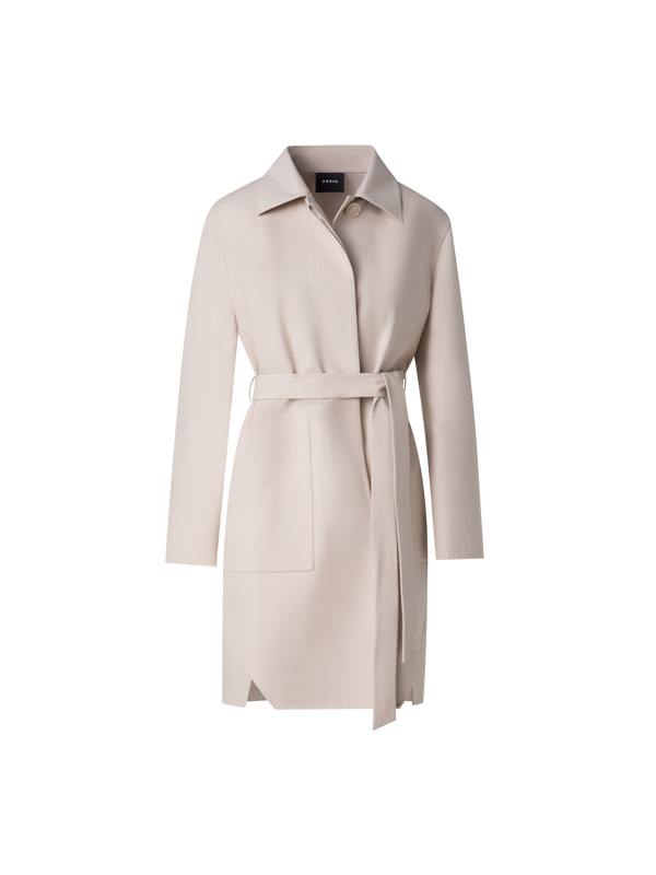 Designer Kurzmantel aus Doubleface-Baumwolle - Beige