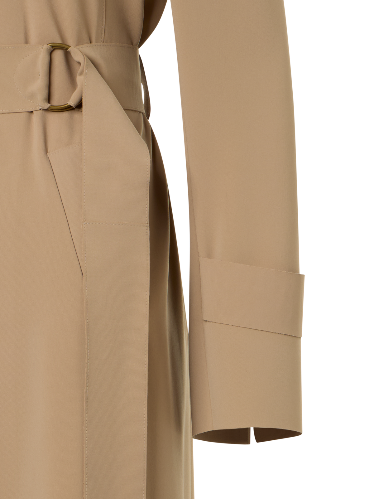 Designer Laser-Cut Trenchcoat aus Crêpe - Beige