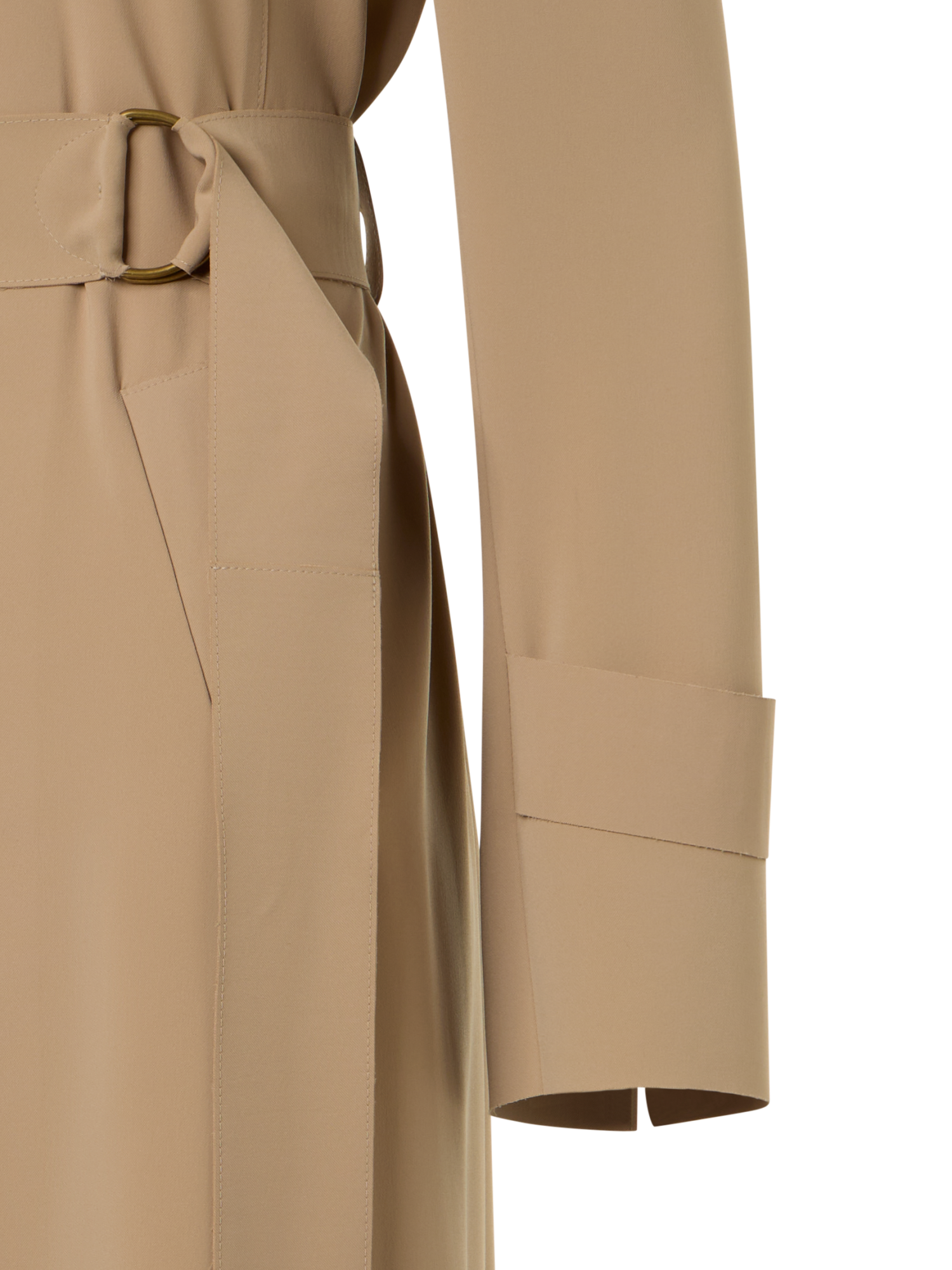 Designer Laser-Cut Trenchcoat aus Crêpe - Beige
