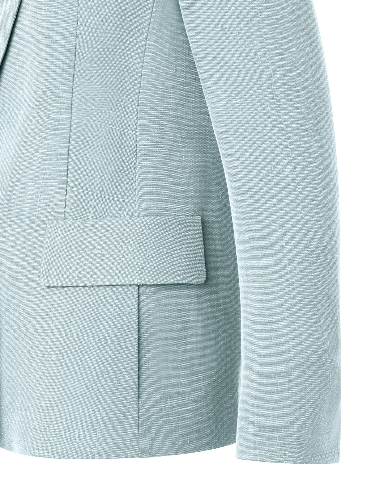 Designer Zweireihiger Blazer aus Shantung-Seide - Blau