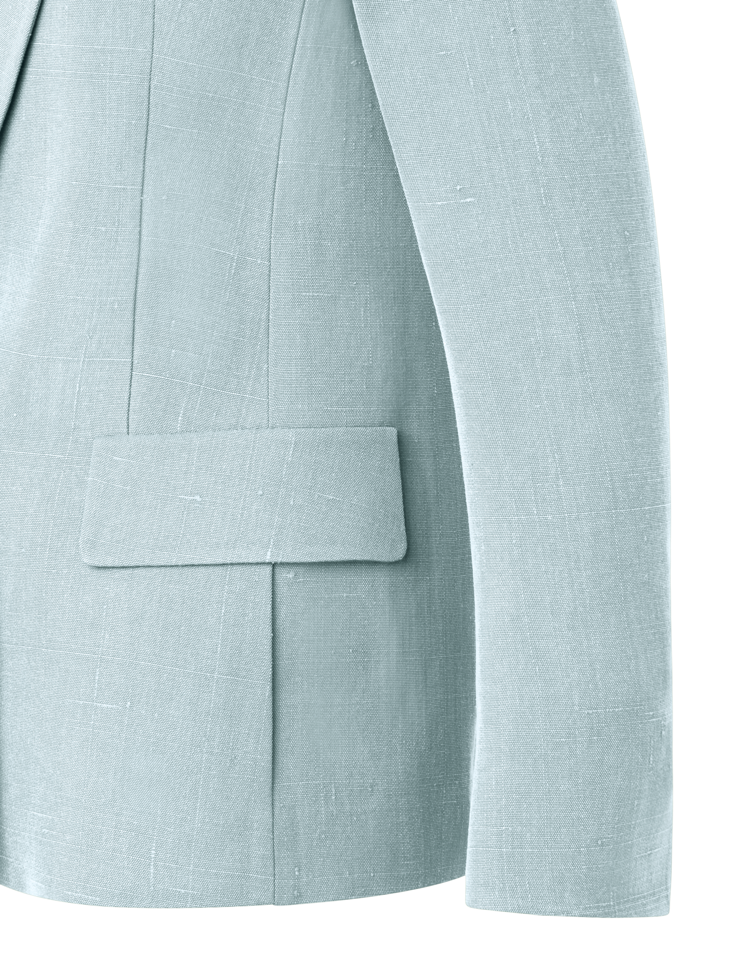 Designer Zweireihiger Blazer aus Shantung-Seide - Blau