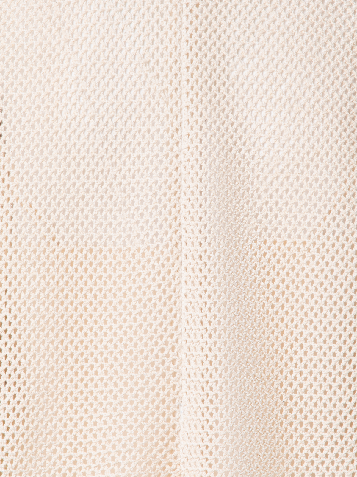 Designer T-Shirt aus Baumwoll-Mesh mit Fransen - Beige