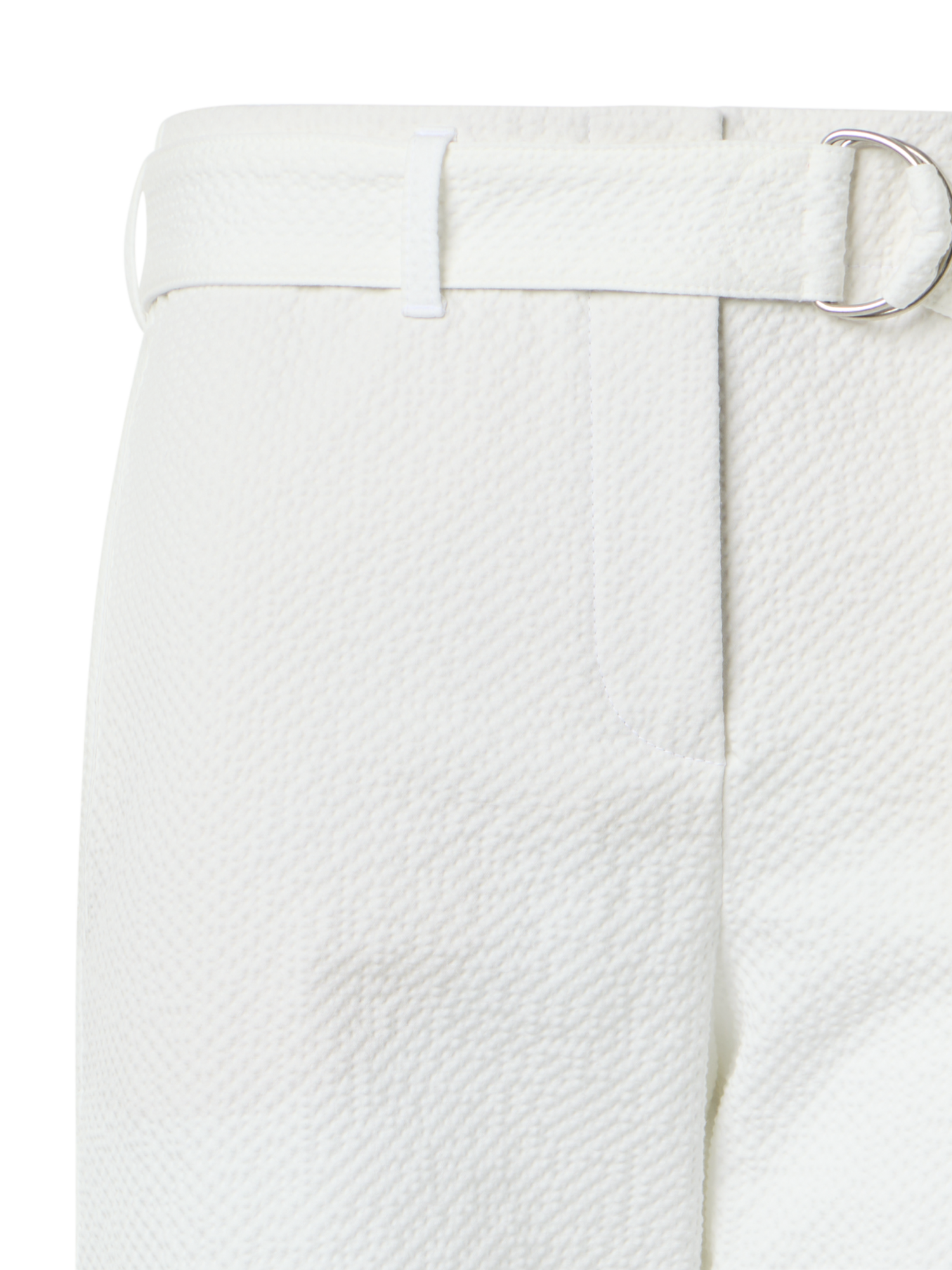 Designer Fallon schmal zulaufende Hose aus Baumwoll-Seersucker - Weiss